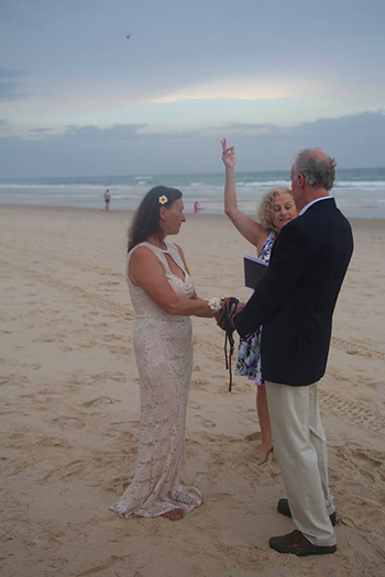 Marry Me Marilyn Mandy and Richard Handfasting Wedding Main Beach Gold Coast